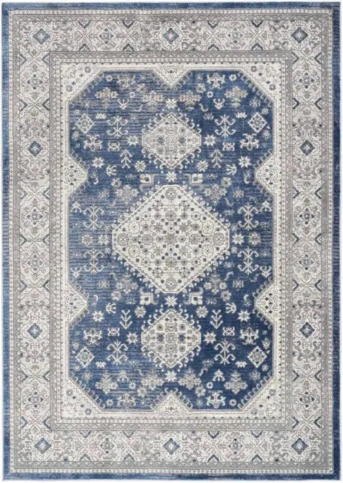 Nicole Curtis Series 4 SR403 Grey/Navy Rug