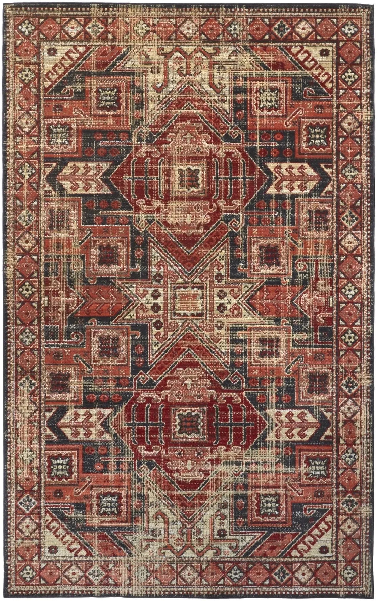 Nolan 39Bzf Red/Gray Rug