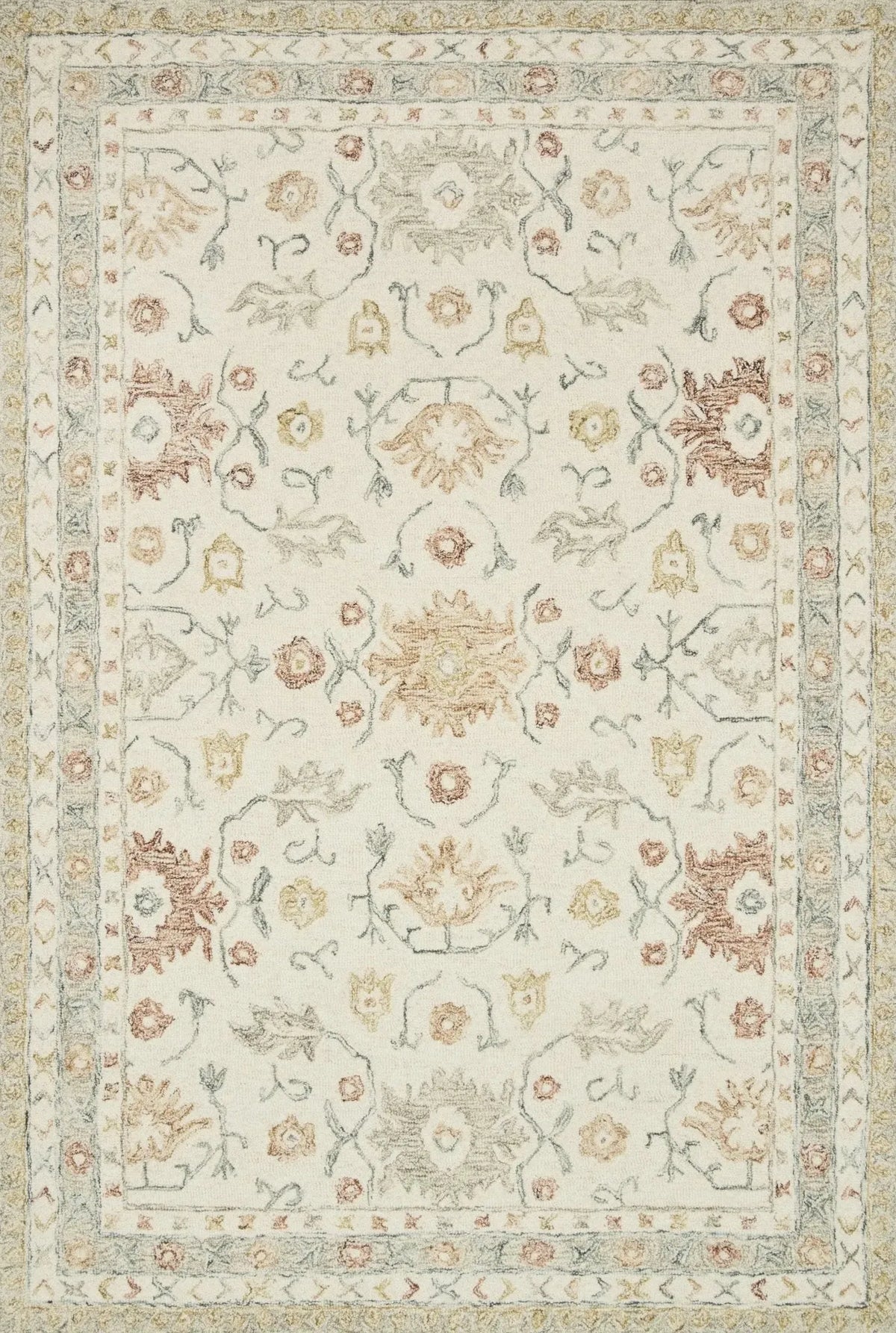Norabel Nor-03 Ivory/Rust Rug