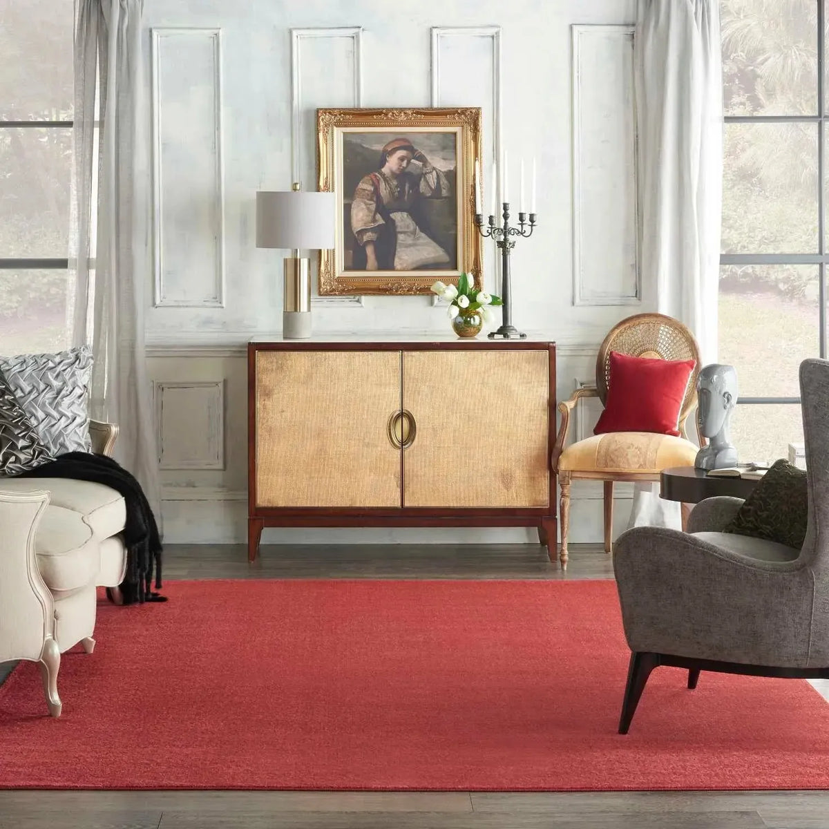 Nourison Essentials Nre01 Brick Red Rug