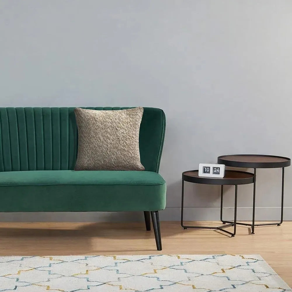 Oatmeal and Ivory Linen Woven LR07516 Throw Pillow