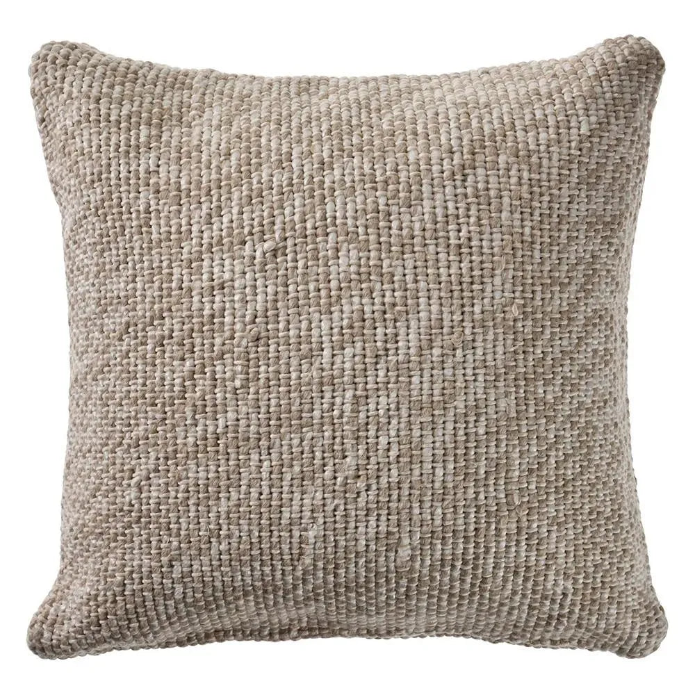 Oatmeal and Ivory Linen Woven LR07516 Throw Pillow