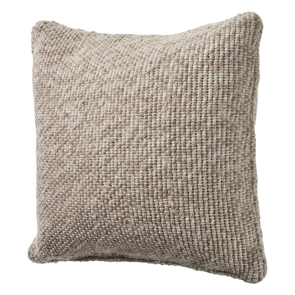 Oatmeal and Ivory Linen Woven LR07516 Throw Pillow