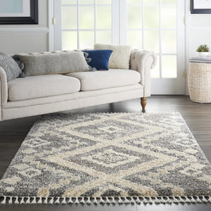 Oslo Shag OSL02 Grey/Ivory Rug