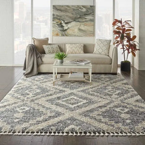 Oslo Shag OSL02 Grey/Ivory Rug