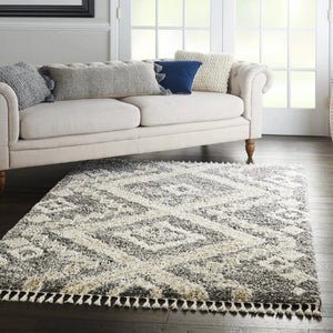 Oslo Shag OSL02 Grey/Ivory Rug