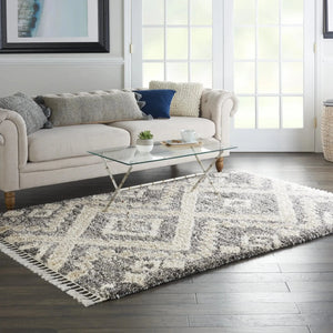 Oslo Shag OSL02 Grey/Ivory Rug