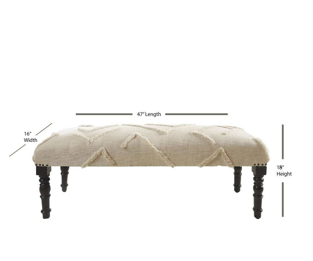 Overtufted Cream LR99018 Indoor Bench