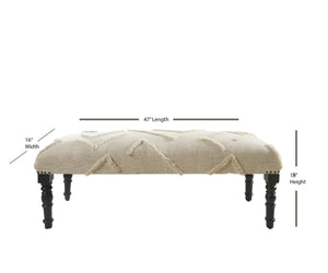 Overtufted Cream LR99018 Indoor Bench