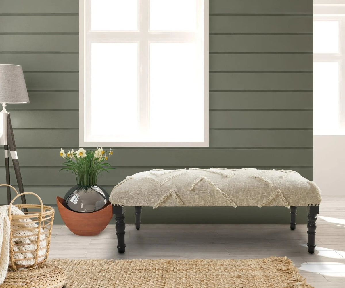 Overtufted Cream LR99018 Indoor Bench