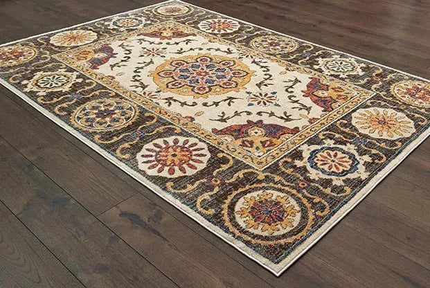 Pandora 4929X Ivory Brown Rug