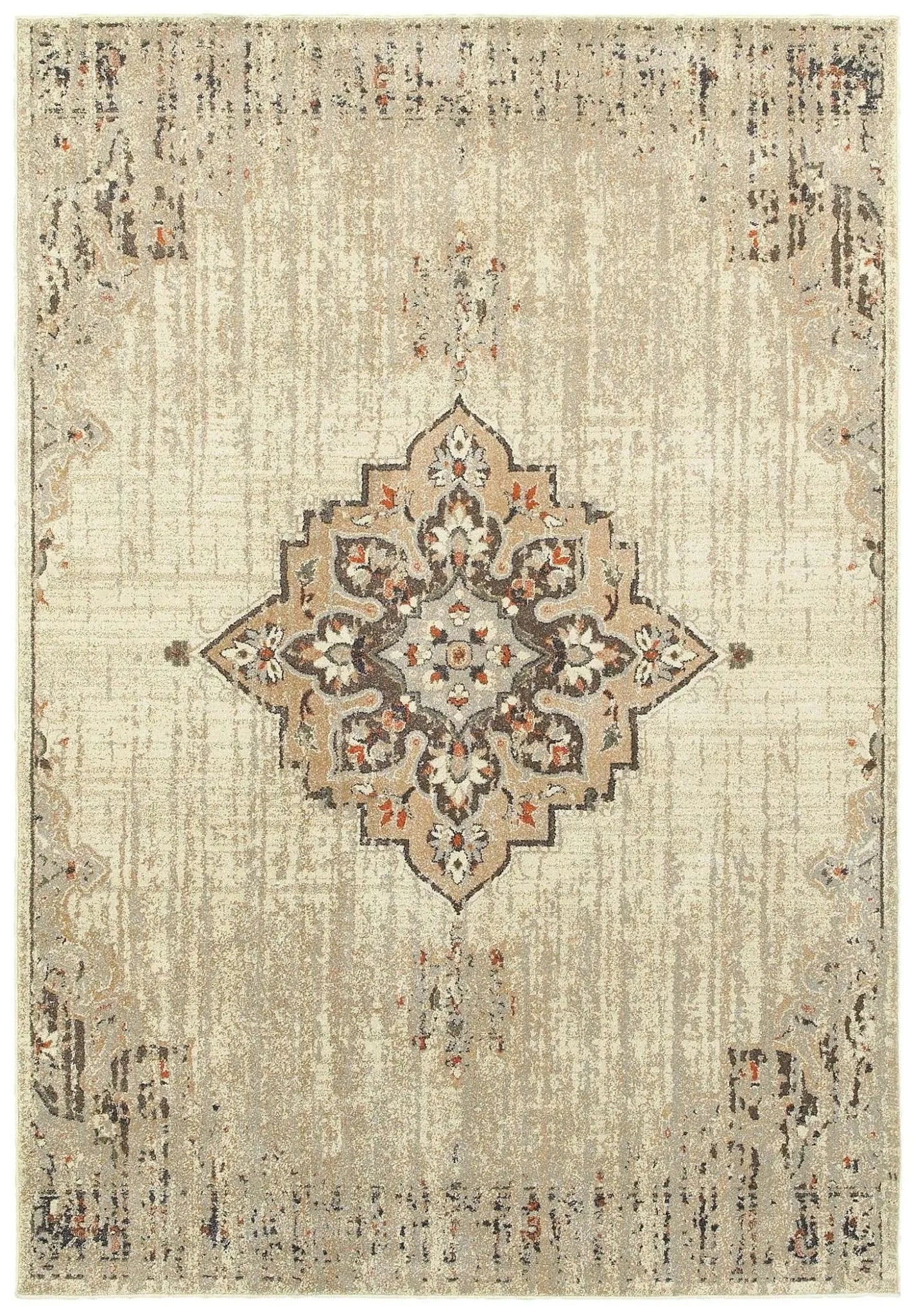 Pasha 72j Ivory/ Brown Rug