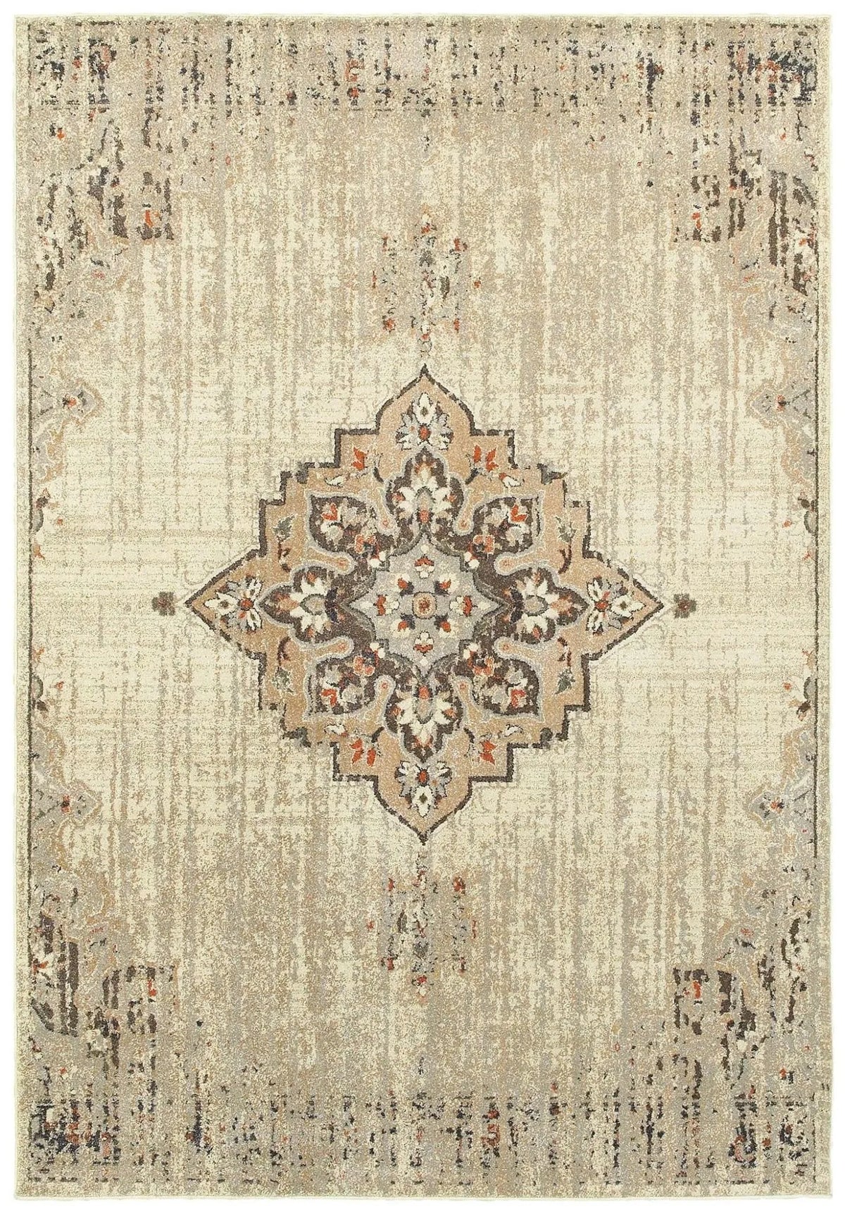 Pasha 72j Ivory/ Brown Rug