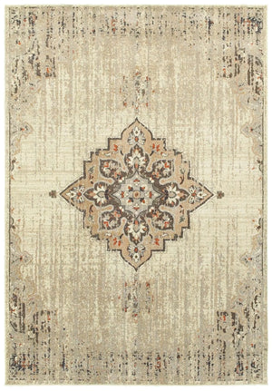 Pasha 72j Ivory/ Brown Rug