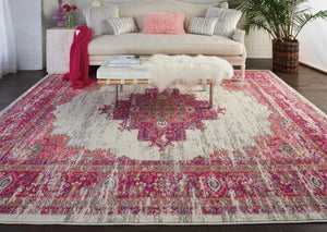 Passion Psn03 Ivory Fuchsia Rug