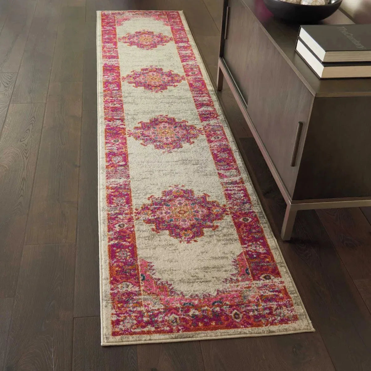 Passion Psn03 Ivory Fuchsia Rug