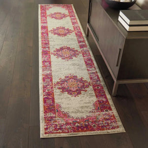 Passion Psn03 Ivory Fuchsia Rug