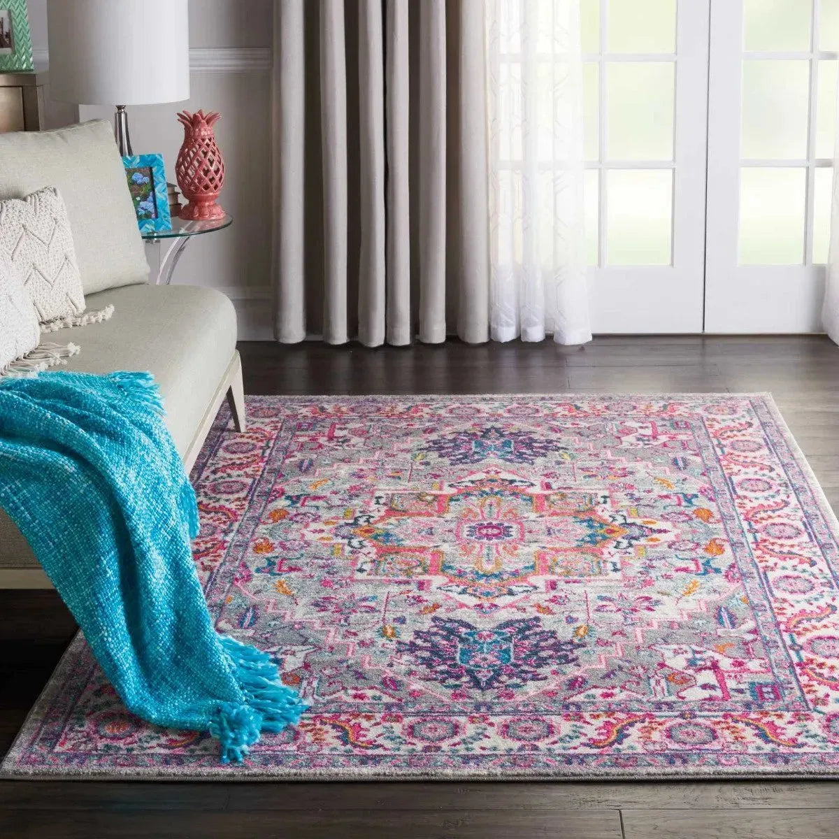 Passion Psn20 Light Grey Pink Rug