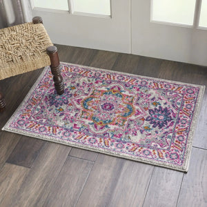 Passion Psn20 Light Grey Pink Rug