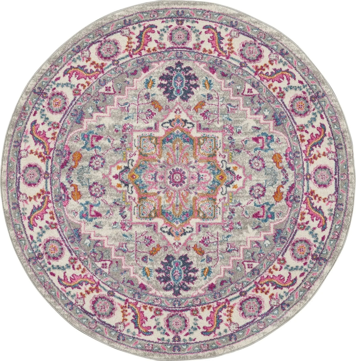 Passion Psn20 Light Grey Pink Rug