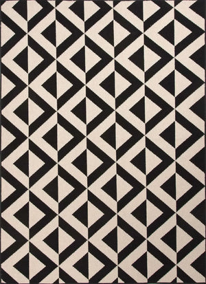 Patio PAO03 Marquise Black / Ivory Rug