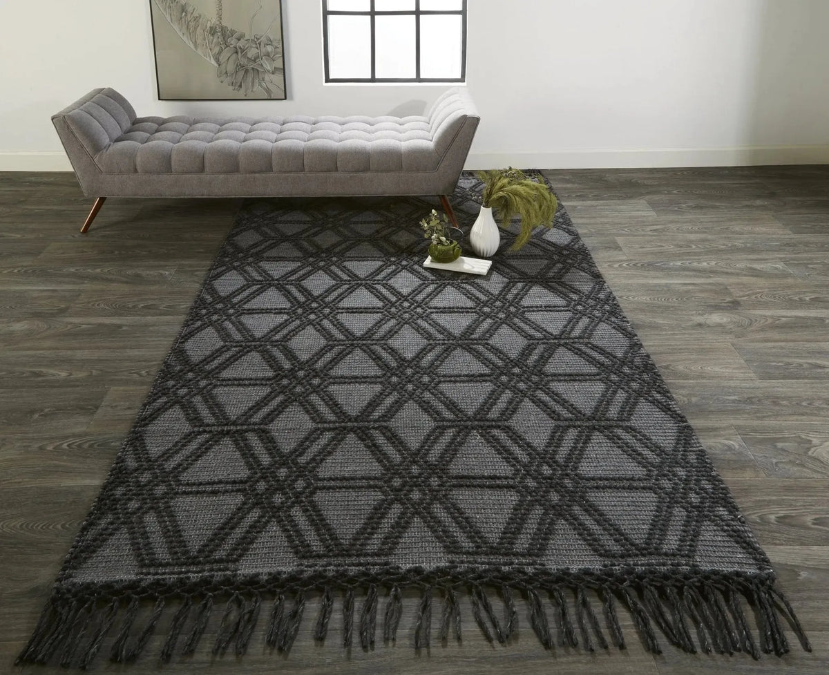 Phoenix 0807F Gray/Black Rug