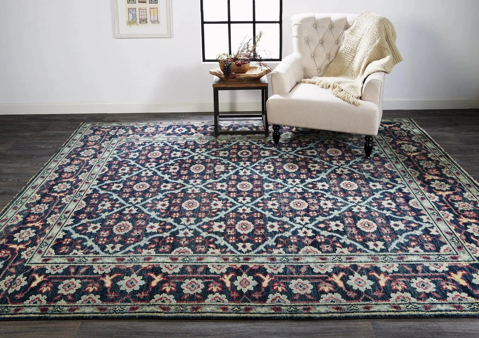 Piraj 6463F Teal/Red Rug