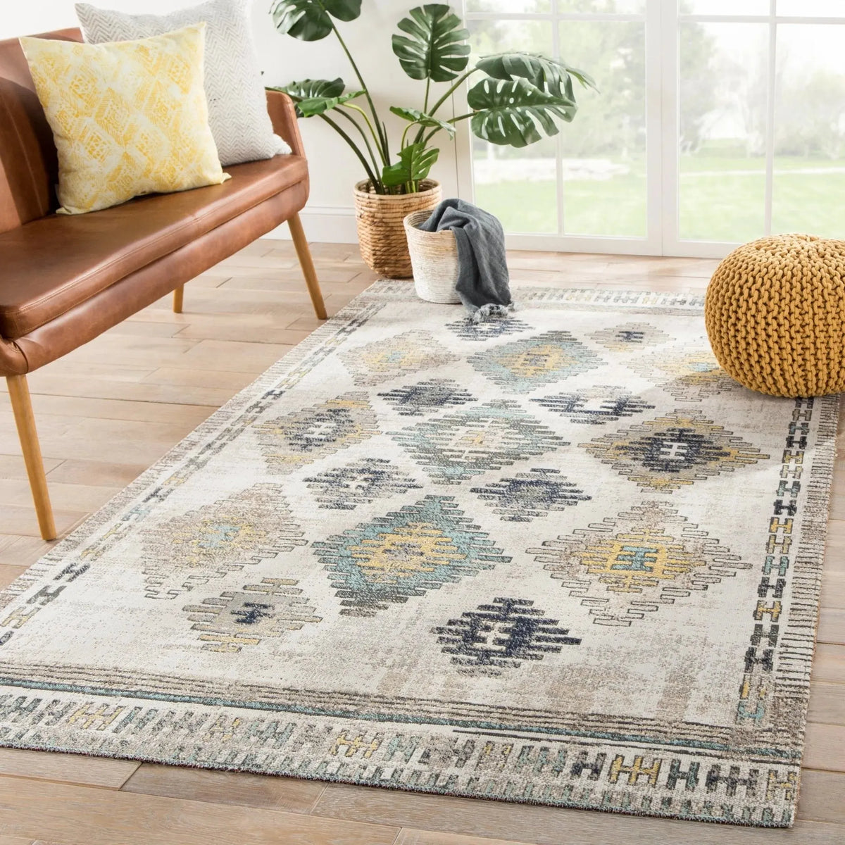Polaris Pol17 Dez Blue/Yellow Rug