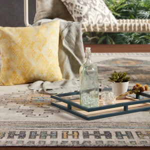 Polaris Pol17 Dez Blue/Yellow Rug