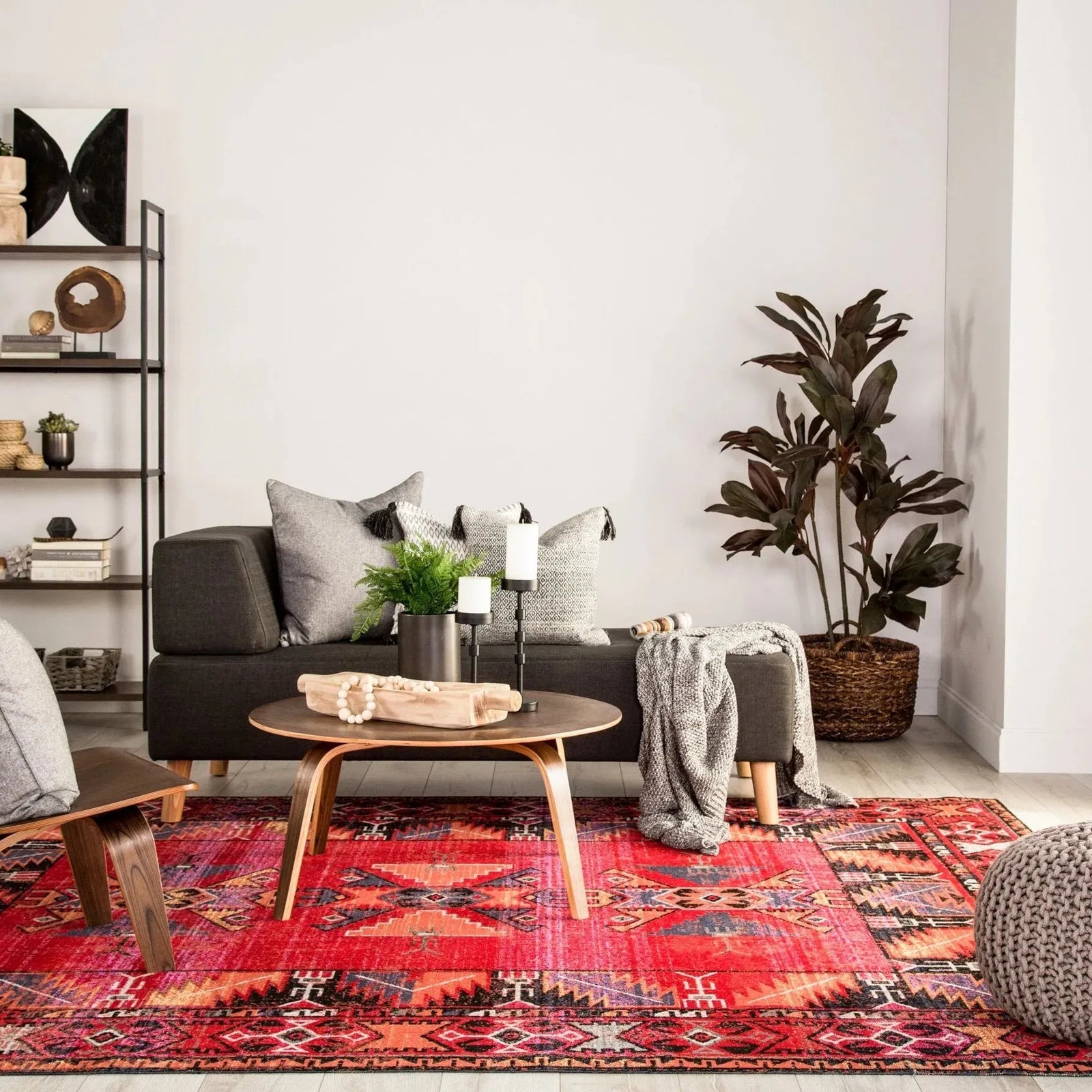 Polaris Pol19 Paloma Red/Black Rug