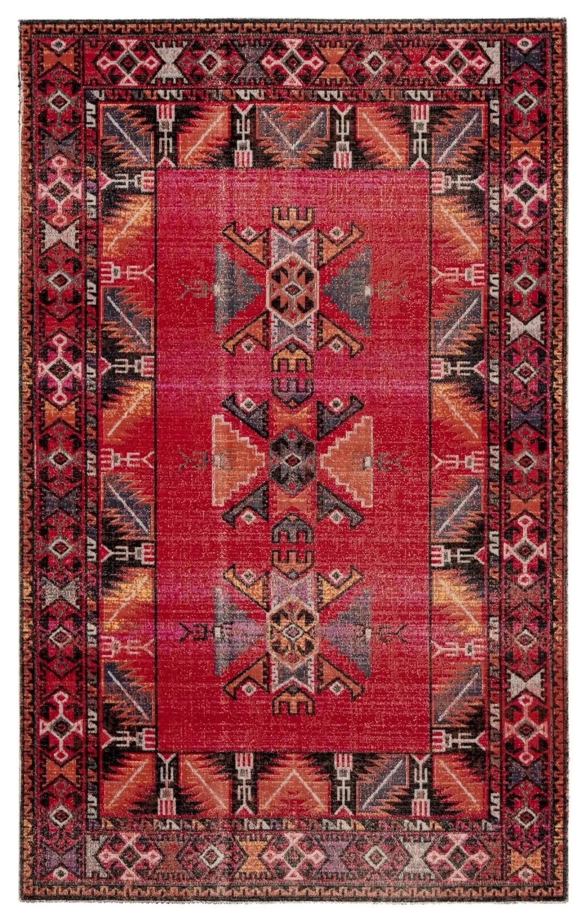 Polaris Pol19 Paloma Red/Black Rug
