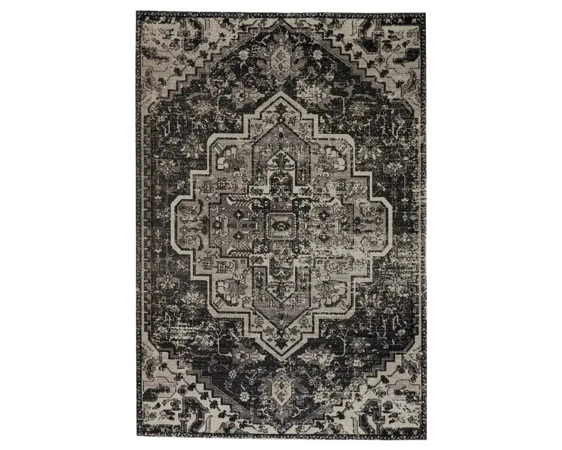 Polaris POL29 Deep Black/Tonal Grey Rug