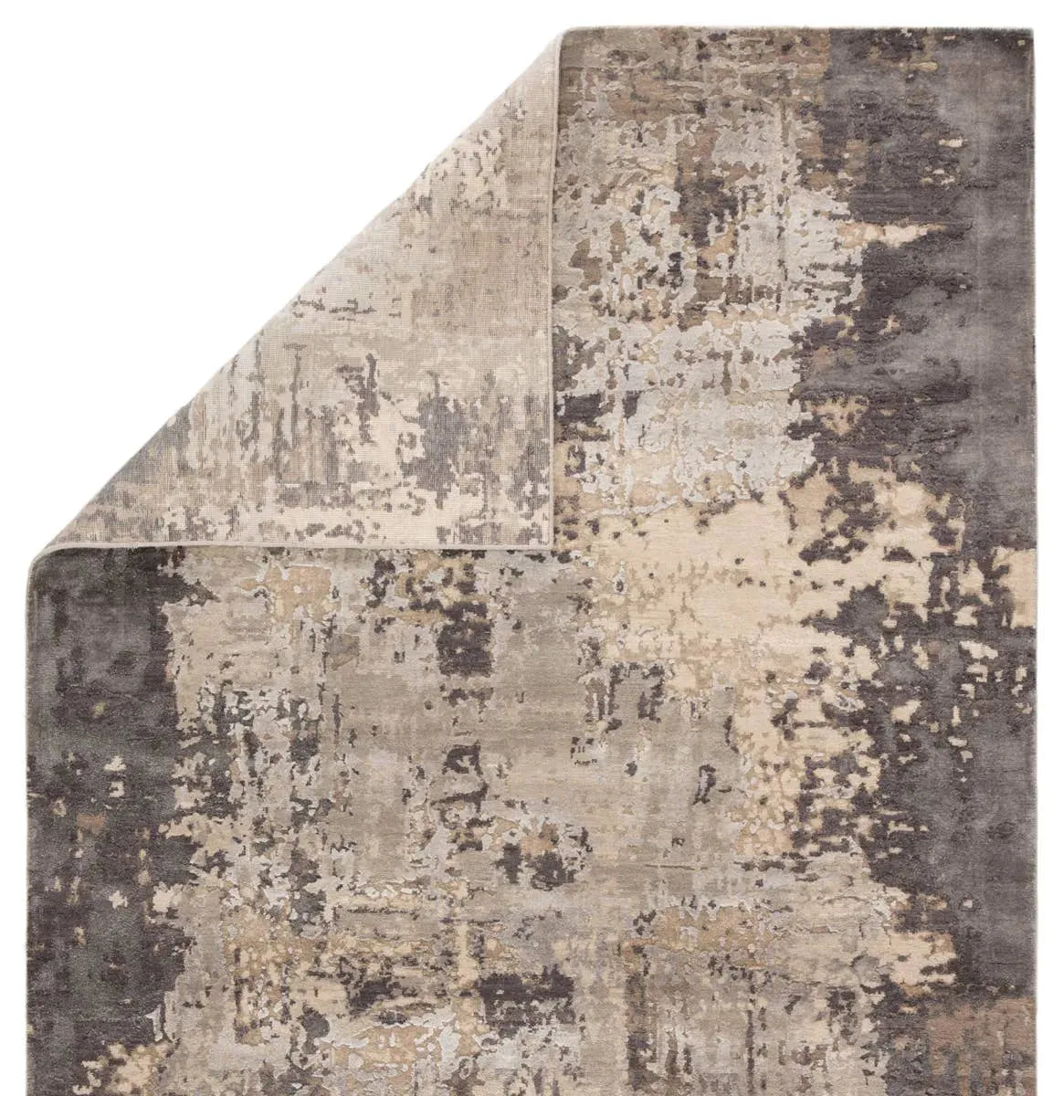 Project Error By Kavi PRE12 Neev Oyster Gray/Plum Kitten Rug