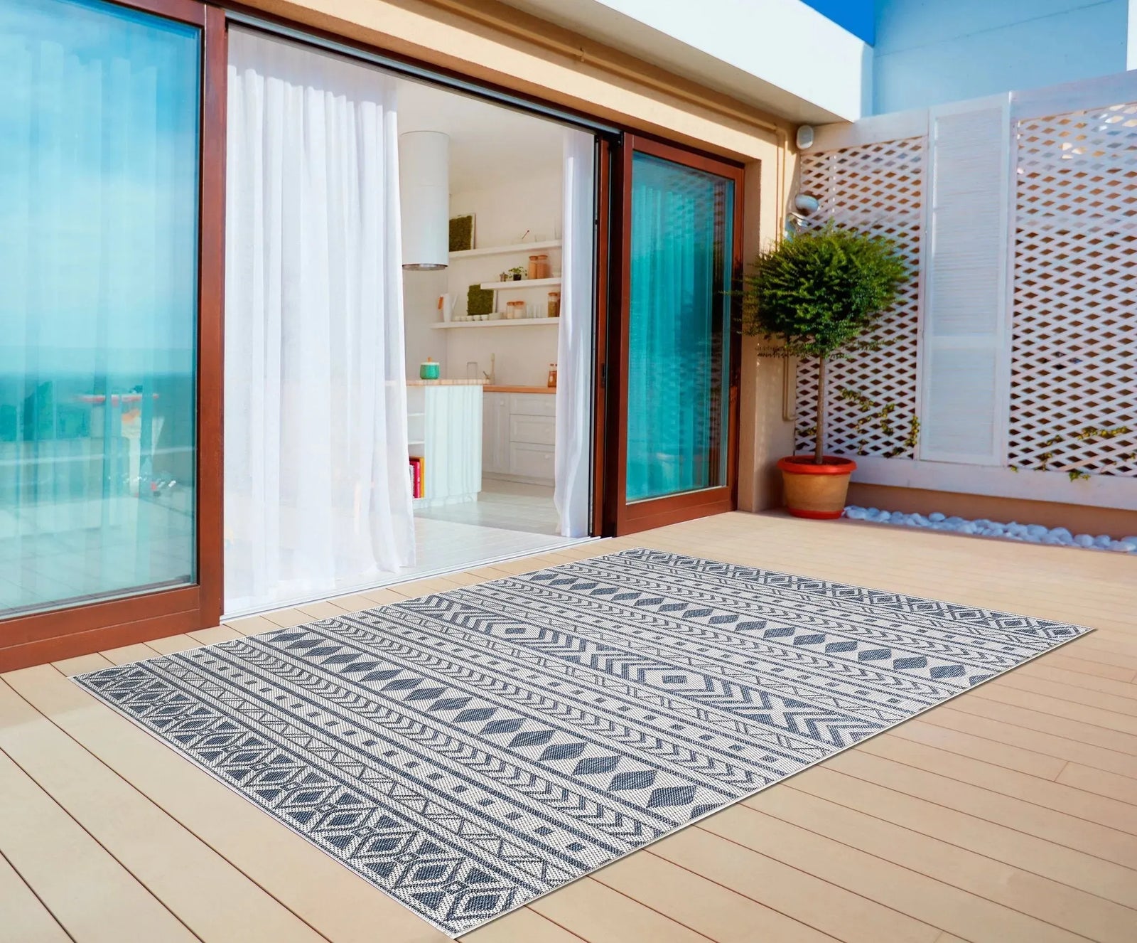 Provo 5776 Natura Ivory/Blue Rugs