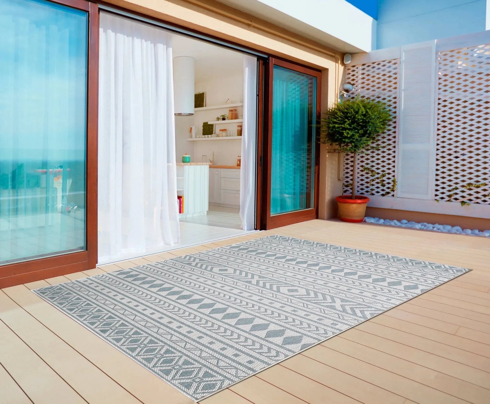 Provo 5777 Natura Ivory/Aqua Rugs