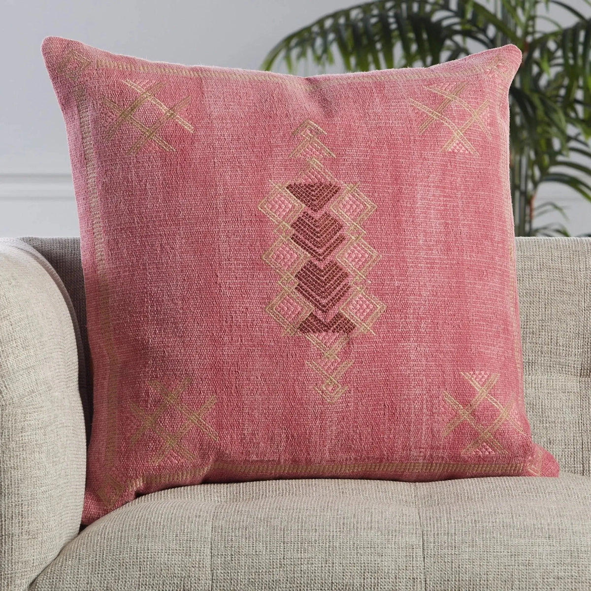 Puebla Pub09 Shazi Pink/Tan Pillow
