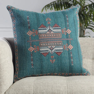 Puebla Pub10 Zaida Teal/Terracotta Pillow