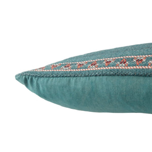 Puebla Pub10 Zaida Teal/Terracotta Pillow