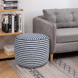 Quincy 34064BLU Blue Pouf