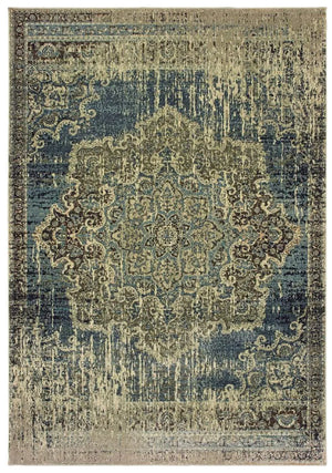 Raleigh 6649H Blue Ivory Rug
