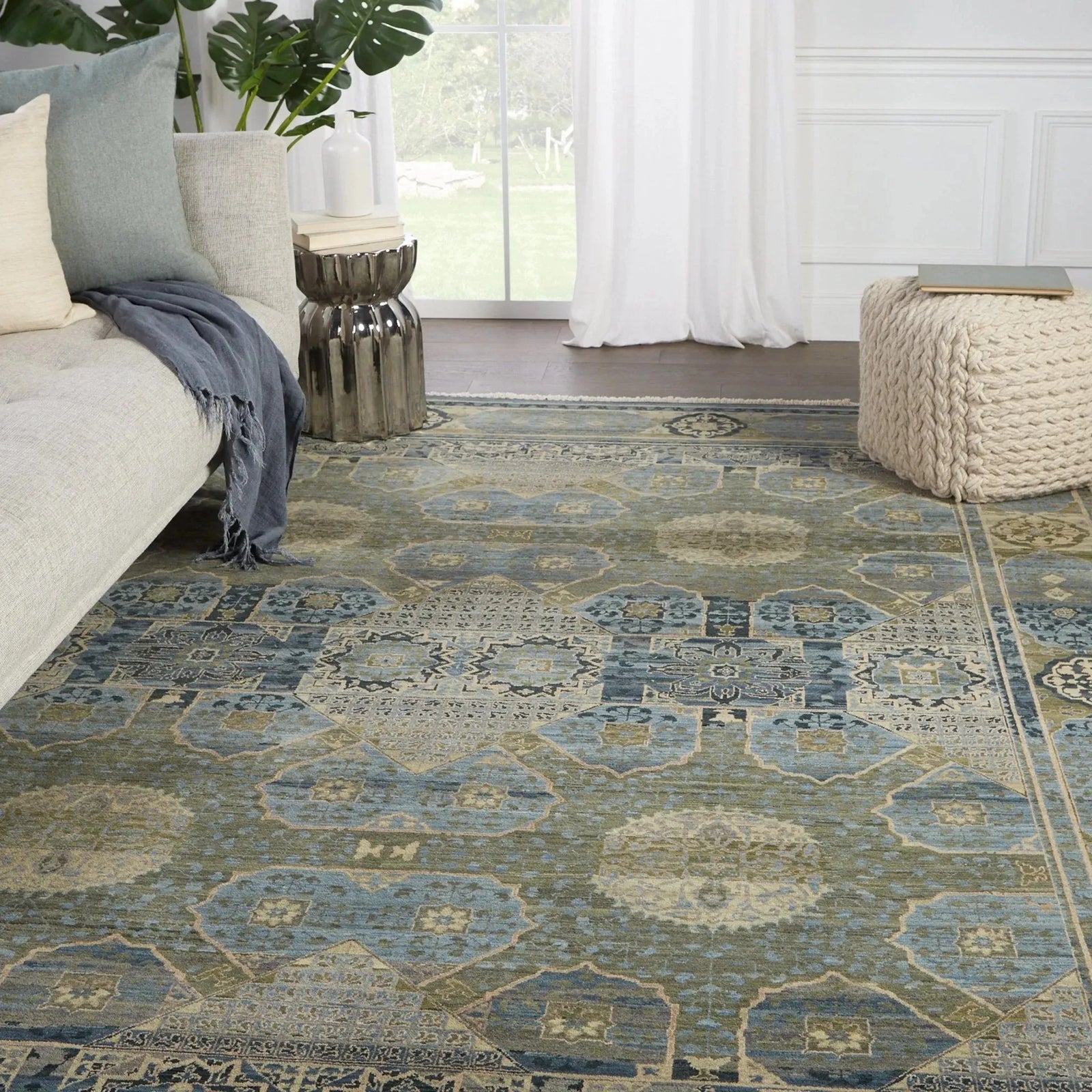 Reconnext By Jenny Jones Rjj01 Levant Blue/Green Rug