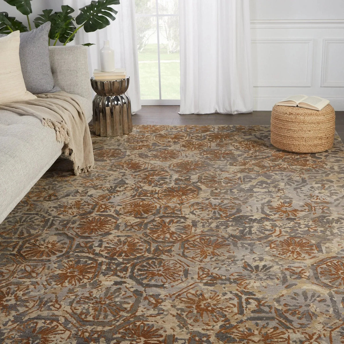 Reconnext By Jenny Jones Rjj03 Madagascar Gray/Gold Rug