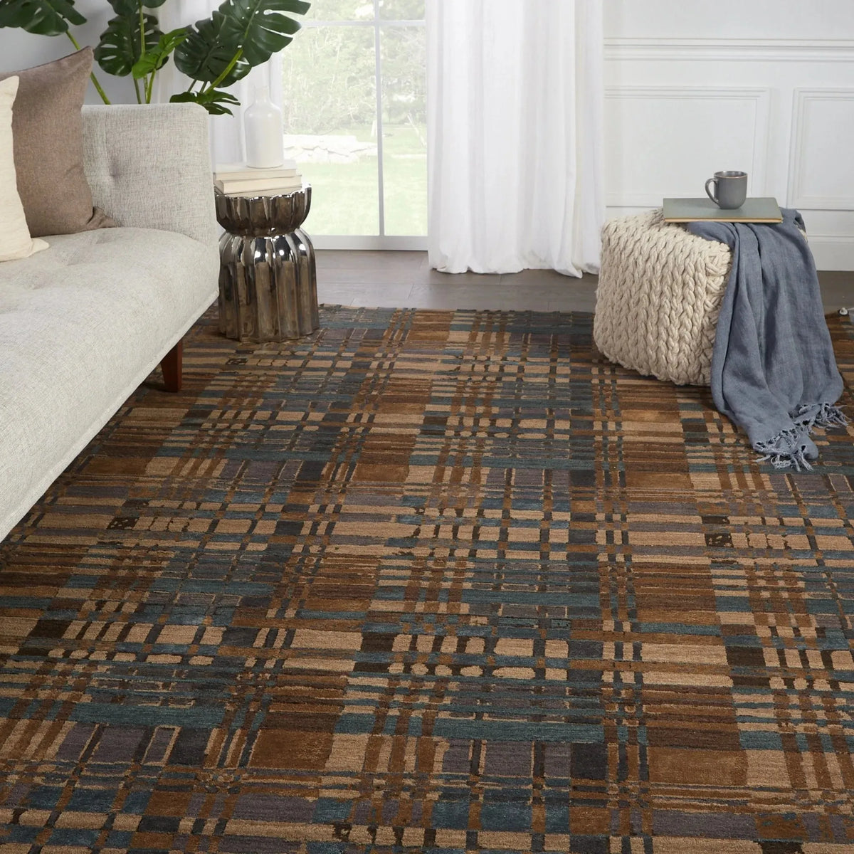 Reconnext By Jenny Jones Rjj06 Outlander Green/Brown Rug