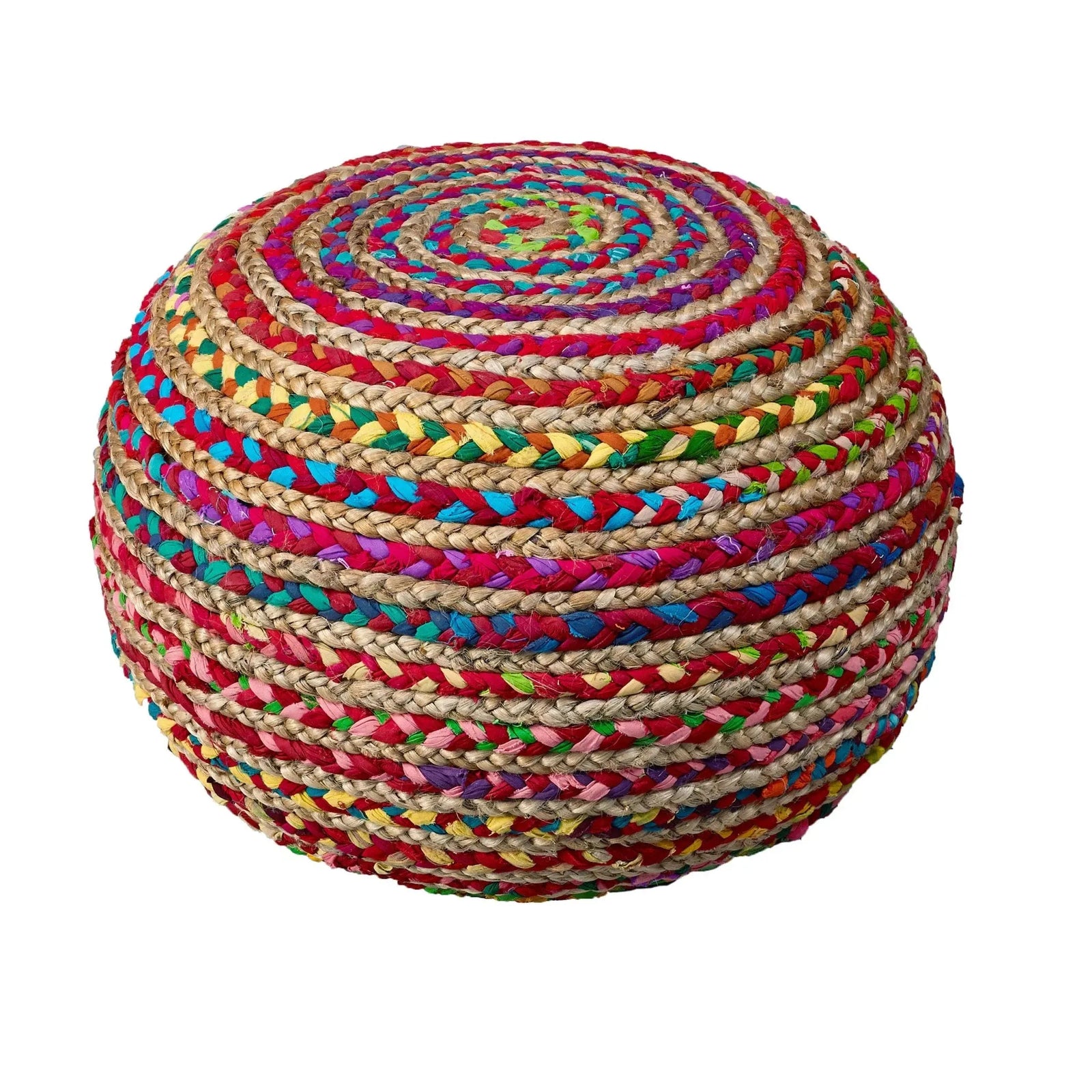 Recycled Natural Braided LR99705 Pouf