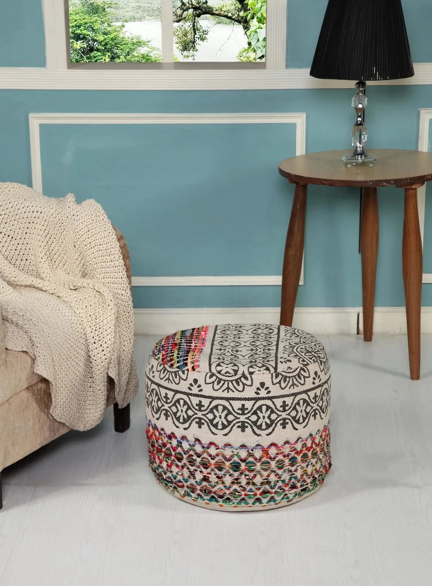 Recycled Neo-Bohemian LR99717 Pouf