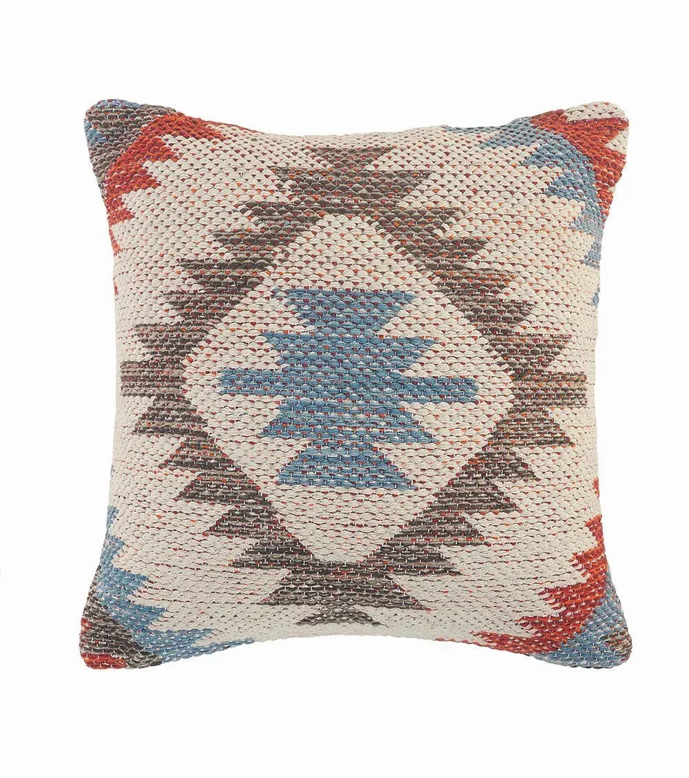 Red, Blue, and Gray Southwestern LR081536 Throw Pillow
