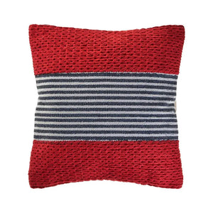 Red Nautical Striped LR07428 Throw Pillow