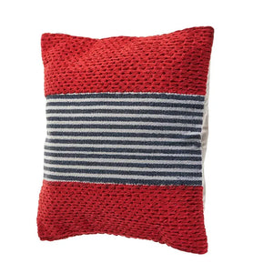 Red Nautical Striped LR07428 Throw Pillow