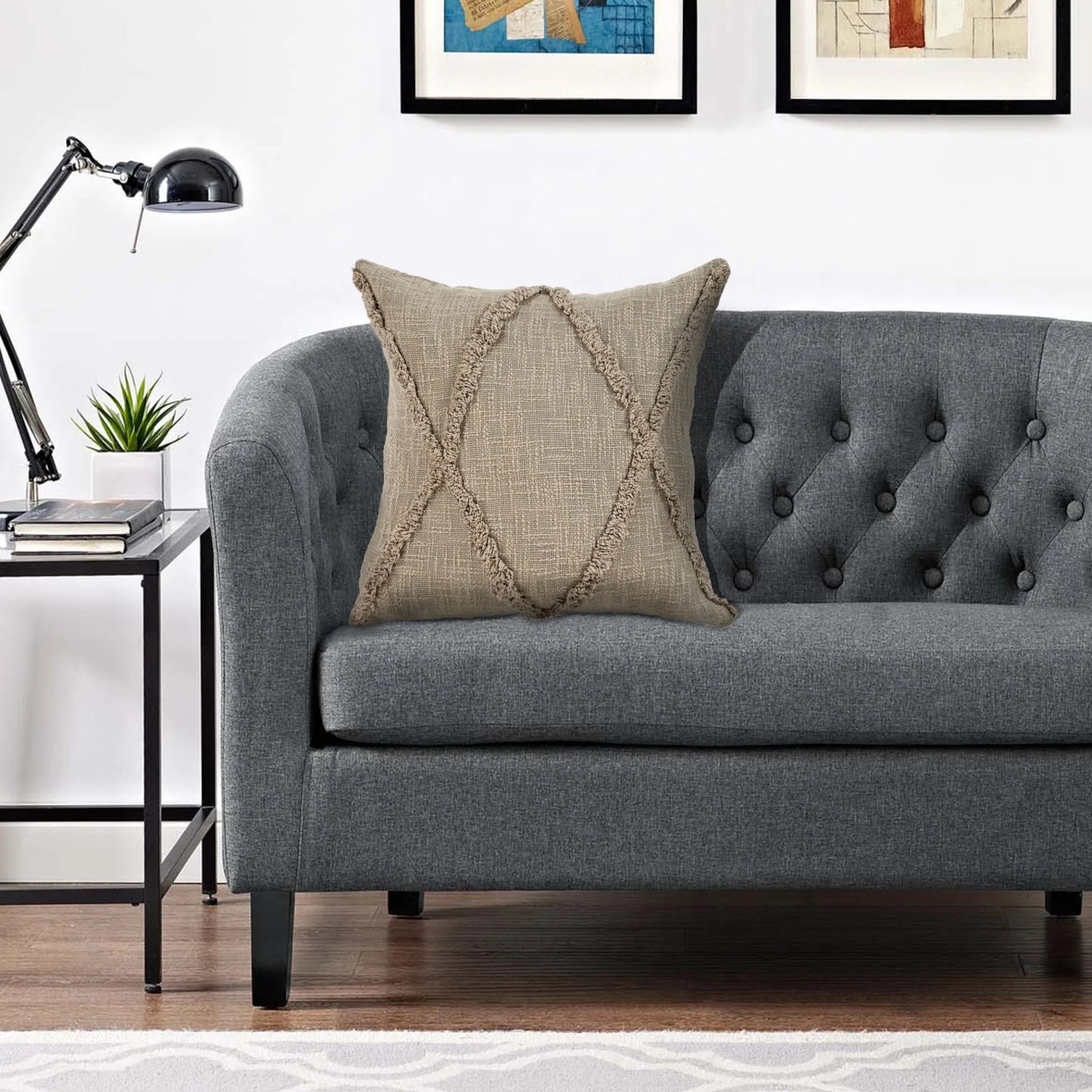 Reese Lr07325 Taupe Brown Pillow