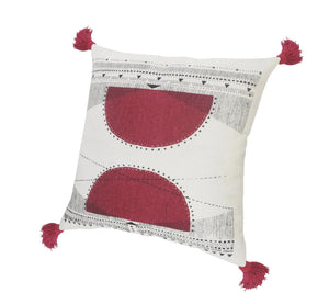 Reflective Sun Geometric Lr07574 Black/Red Pillow